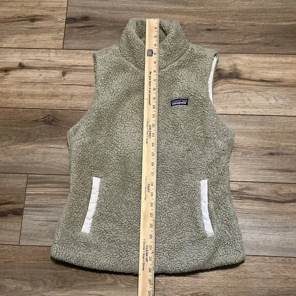 Women’s Patagonia Los Gatos Vest SZ Medium Full Zip Tan Brown Logo - Picture 4 of 11